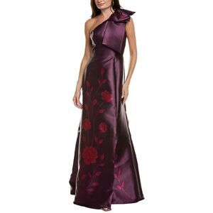 Rene Ruiz Womens  Mikado Fit & Flare Gown, Purple